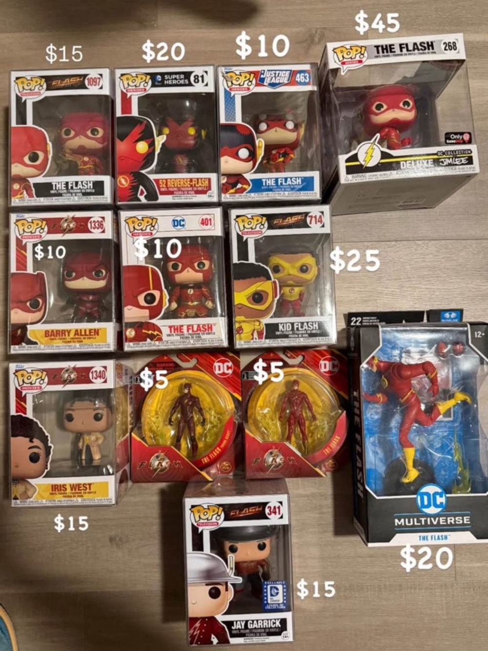 Funko The Flash and DC Red & Yellow Pop! and Figures Lot